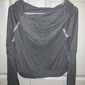 Grey Free People drawstring pullover